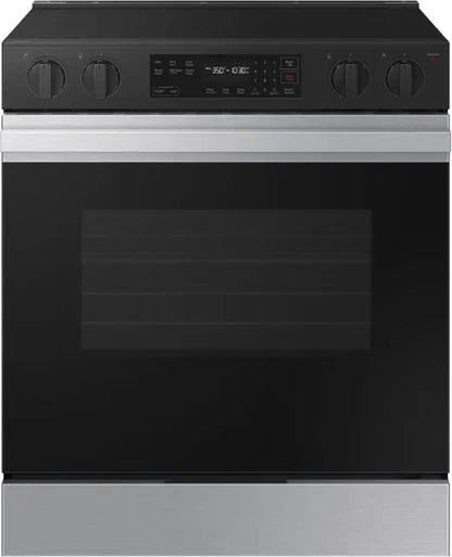 Samsung - Bespoke 30 in. 6.3 cu. ft. 5 Burner Element Smart Slide-In Electric Range with Precision Knobs in Stainless Steel - NSE6DG8100SRAA (000V7CBX900861M)