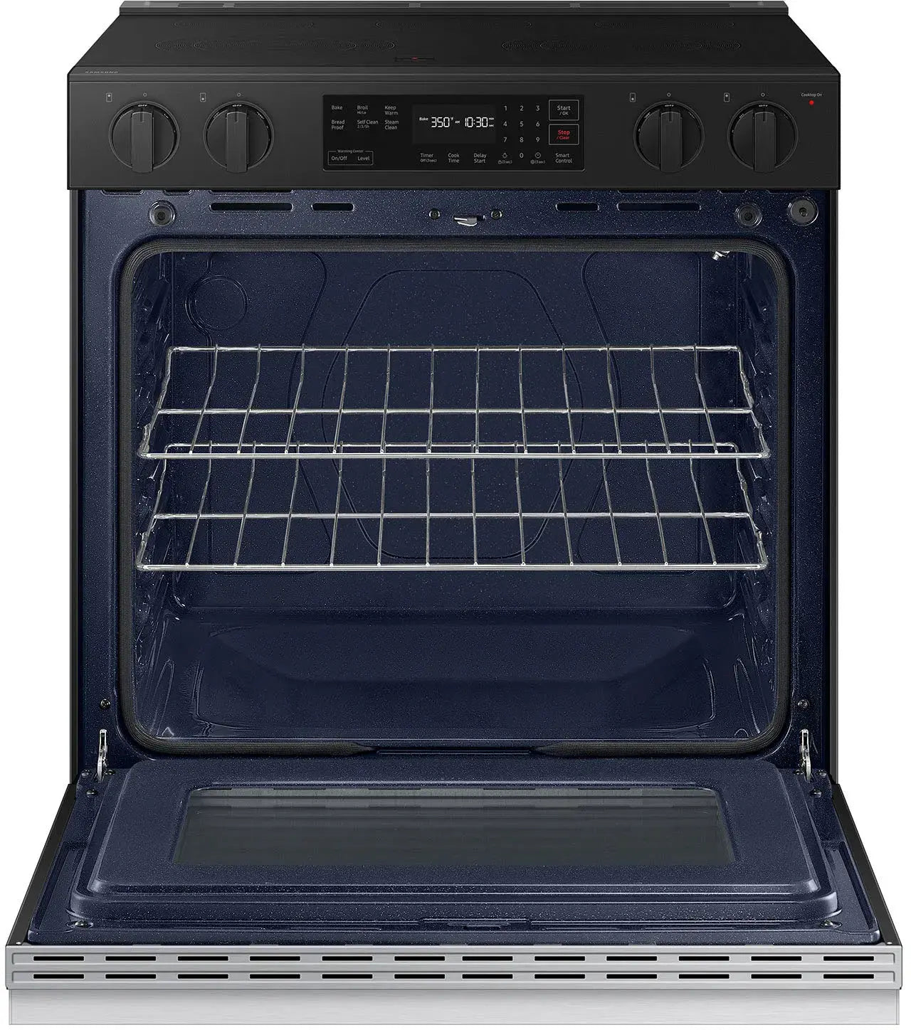 Samsung - Bespoke 30 in. 6.3 cu. ft. 5 Burner Element Smart Slide-In Electric Range with Precision Knobs in Stainless Steel - NSE6DG8100SRAA (000V7CBX900861M)