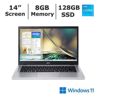 Acer Aspire 3 14" Laptop, Intel Core i3 Processor, 8GB Memory, 128GB SSD   NX.KMKAA.004-R