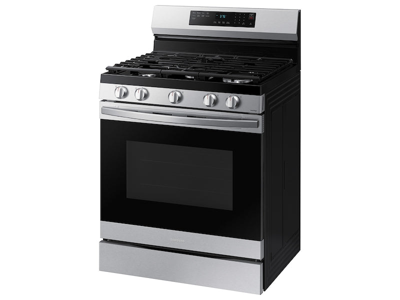 BLP00882 - Samsung 30 in. 5-Burner Freestanding Smart Gas Range in Stainless Steel with No Preheat AirFry and Wi-Fi Enabled - NX60A6511SSAA