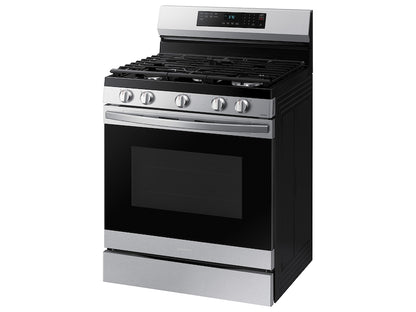 BLP00882 - Samsung 30 in. 5-Burner Freestanding Smart Gas Range in Stainless Steel with No Preheat AirFry and Wi-Fi Enabled - NX60A6511SSAA