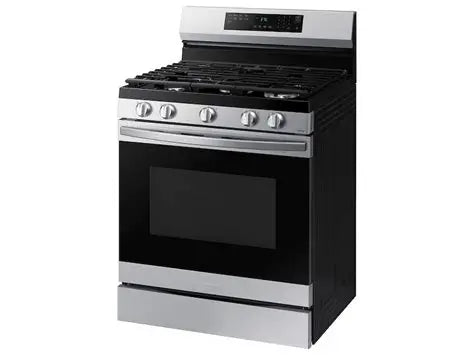 BLP00820 - Samsung 30 in. 5-Burner Freestanding Smart Gas Range in Stainless Steel with No Preheat AirFry and Wi-Fi Enab NX60A6511SSAA