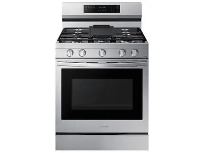 BLP00532 - 30 in. 5-Burner Freestanding Smart Gas Range in Black Stainless Steel w/ No Preheat AirFry and Wi-Fi - NX60A6711SSAA
