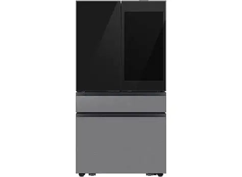 BLP00668 - Samsung - Bespoke 29 cu. ft. 4-Door French Door Refrigerator with AI Family Hub+ - Charcoal Glass - RF90F29AECRAA