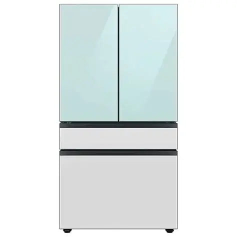 BLP00690 - Samsung - BESPOKE 29 cu. ft 4-Door French Door Smart Refrigerator with Beverage Center - Morning Blue Glass - RF29BB86004MA
