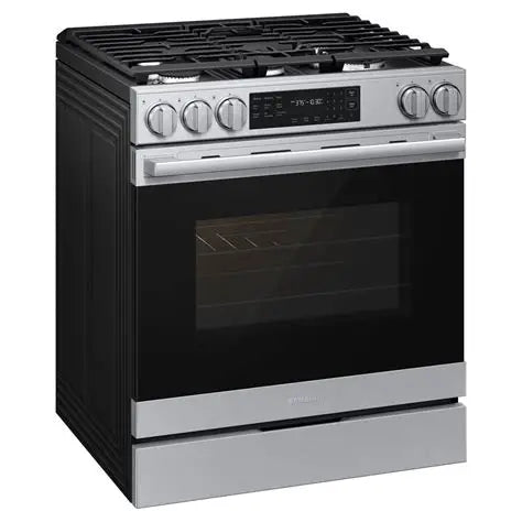 BLP00740 - Samsung - 30 in. Wide 5 Burner 6.0 cu. ft. Bespoke Smart Slide-In Gas Range - NSG80H60SRAA
