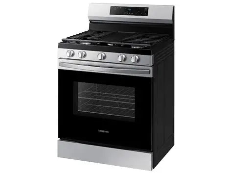 BLP00530 - 30 in. 5-Burner Freestanding Smart Gas Range in Black Stainless Steel w/ No Preheat AirFry and Wi-Fi - NX60A6111SSAA