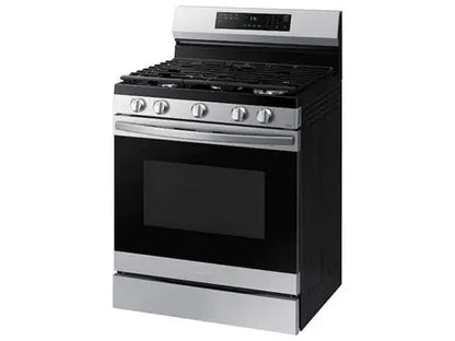BLP00852 - Samsung 30 in. 5-Burner Freestanding Smart Gas Range in Stainless Steel with No Preheat AirFry and Wi-Fi Enabled - NX60A6511SSAA