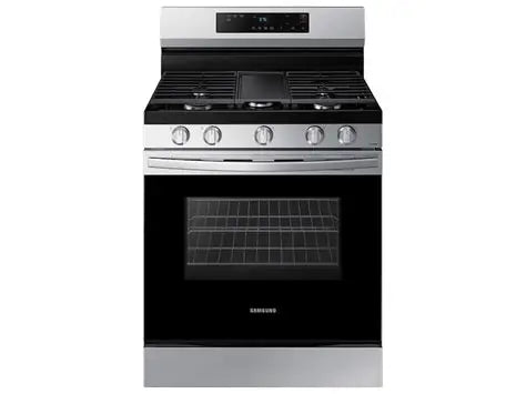 BLP00547 - 30 in. 5-Burner Freestanding Smart Gas Range in Black Stainless Steel w/ No Preheat AirFry and Wi-Fi - NX60A6111SSAA