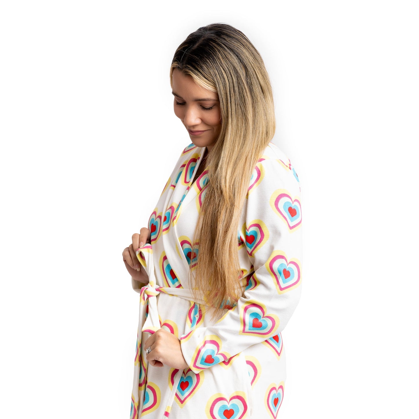 AC250935 Paris Hilton x Monica + Andy Maternity Organic Cotton Lounge Robe