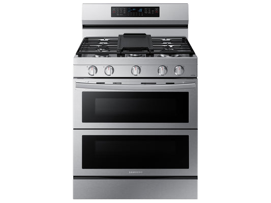 BLP00533 - Samsung - 30 in. 5-Burner Freestanding Smart Double Oven Gas Range in Fingerprint Resistant Stainless Steel with Air Fry - NX60A6751SSAA