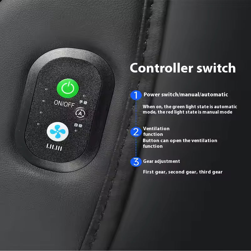Intelligent cooling car seat cushion, suitable for summer driving, with fan cooling pad