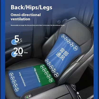 Intelligent cooling car seat cushion, suitable for summer driving, with fan cooling pad