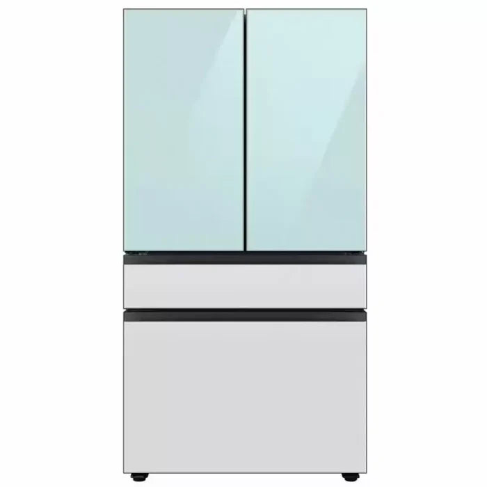 BLP00778 - Samsung - BESPOKE 29 cu. ft 4-Door French Door Smart Refrigerator with Beverage Center - Morning Blue Glass - RF29BB86004MA