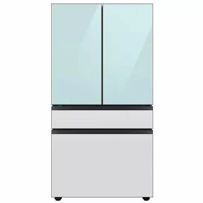 BLP00778 - Samsung - BESPOKE 29 cu. ft 4-Door French Door Smart Refrigerator with Beverage Center - Morning Blue Glass - RF29BB86004MA