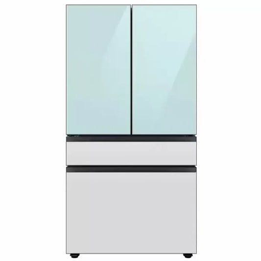 BLP00778 - Samsung - BESPOKE 29 cu. ft 4-Door French Door Smart Refrigerator with Beverage Center - Morning Blue Glass - RF29BB86004MA