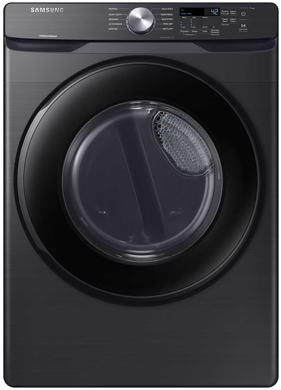 BLP01018 - Samsung 7.5 cu. ft. Vented Stackable Gas Dryer in Brushed Black with Sensor Dry - DVG45T6000VA3