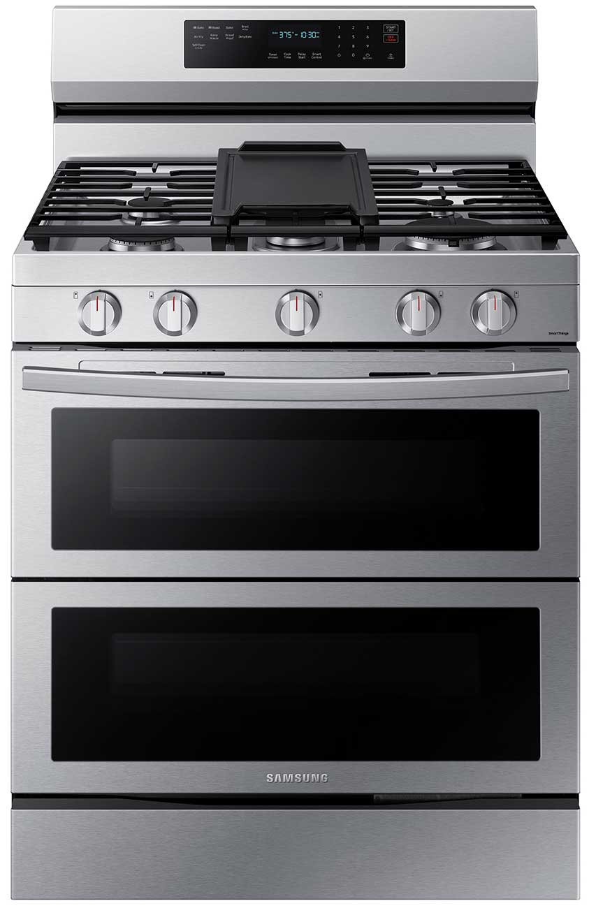 BLP00995 - Samsung 30 in. 5-Burner Freestanding Smart Double Oven Gas Range in Fingerprint Resistant Stainless Steel with Air Fry - NX60A6751SSAA