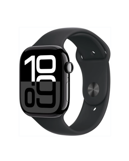 Apple Watch Series 10 GPS 46mm Aluminum Case Black Sport Band M/L Jet Black MWWQ3LW/A