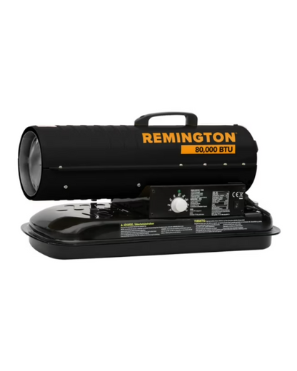 AC250007 Remington Heater Kerosene Forced Air Heater with Thermostat, 80,000 BTU, Black, REM-80T-KFA-B REM80TKFAB