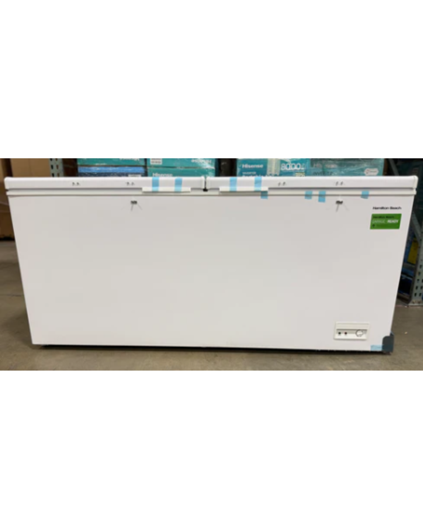 AC250820 Hamilton Beach 79 in. Wide 25 cu.ft. Freezer Manual Defrost Dual Door Chest Freezer in White