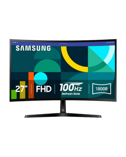 Samsung 27" Essential S3 Series FHD 1800R Curved Computer Monitor, 100Hz,  LS27D366GAN-C No Box