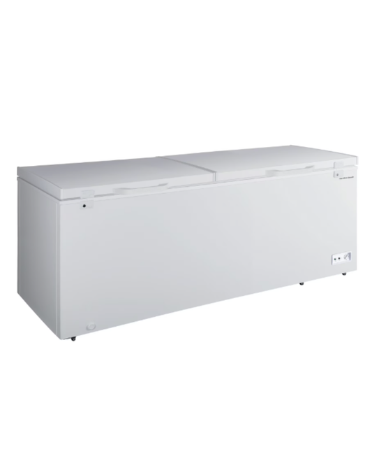 AC260021 Hamilton Beach 82 in 30 cu. ft. Manual Defrost Dual Door Chest Freezer in White - Dented