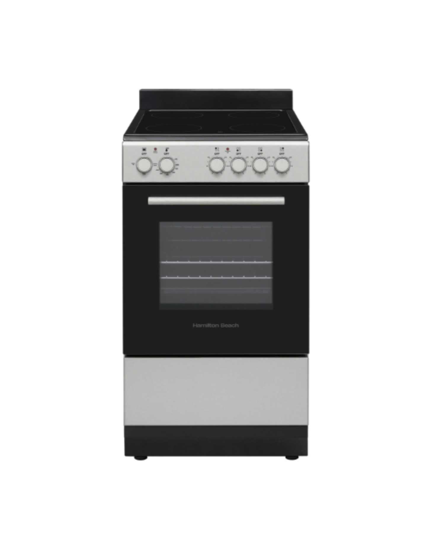 AC260005 Hamilton Beach 20 in. 4-Burner Electric Range Oven with Shallow Tray in Stainless Steel HBRC204-T - DENTED