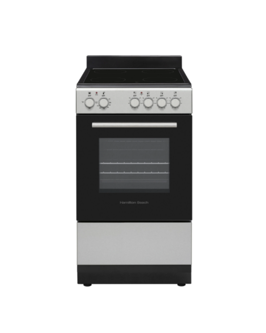 AC260005 Hamilton Beach 20 in. 4-Burner Electric Range Oven with Shallow Tray in Stainless Steel HBRC204-T - DENTED