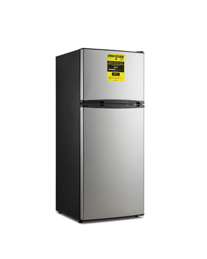 AC250639 Thomson TFR725 2 Door Apartment Size Refrigerator with Freezer and Rounded Chrome Corners, 7.5 cu. ft, Platinum, Stainless