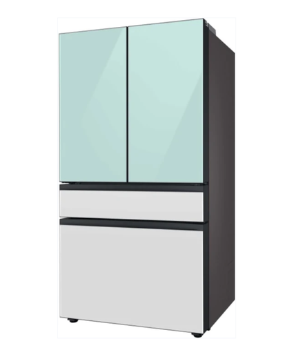 BLP00508 - Samsung - BESPOKE 29 cu. ft 4-Door French Door Smart Refrigerator with Beverage Center - Morning Blue Glass