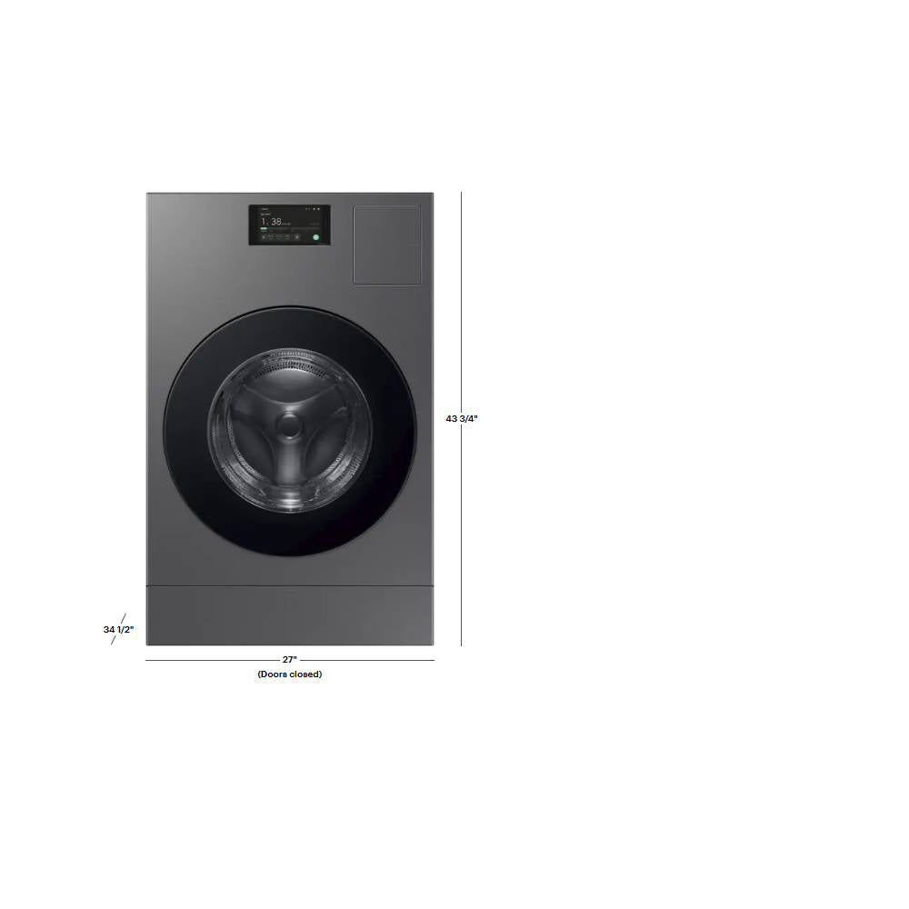 Samsung - Bespoke AI Laundry Combo 5.3 Cu. Ft. All-in-One Washer with Super Speed and Ventless Heat Pump Electric Dryer - Dark Steel - WD53DBA900HZA1 (1MYH53AX704855A)