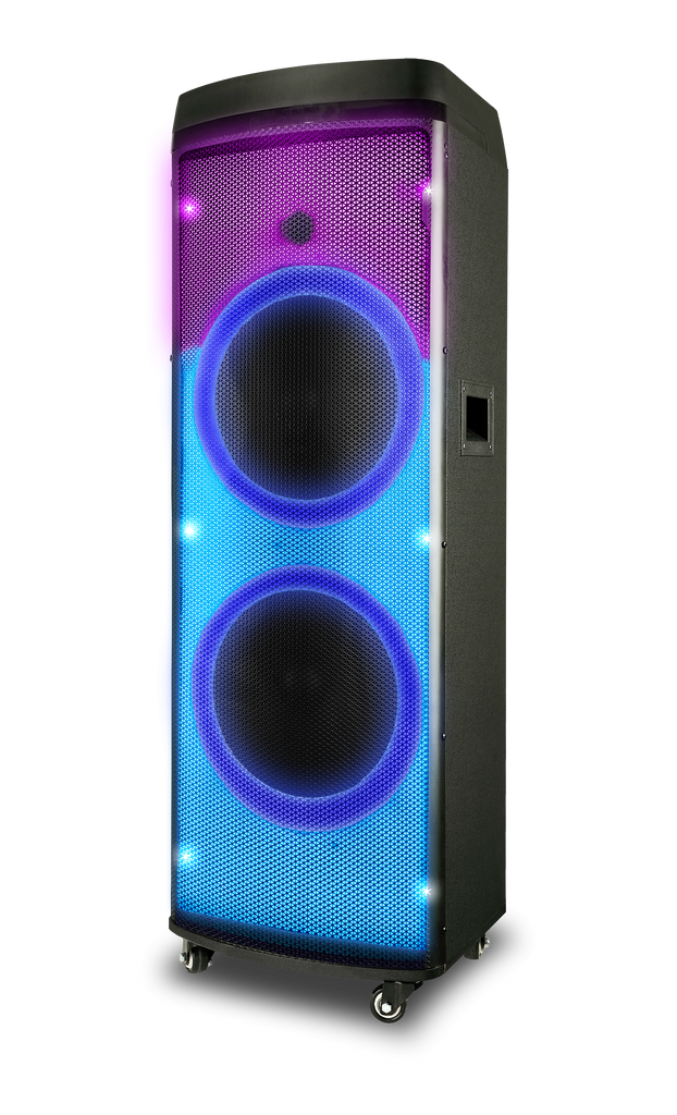 XLIT Rechargeable Double 12" Two Way Bluetooth Loudspeaker with LED Glow Wall