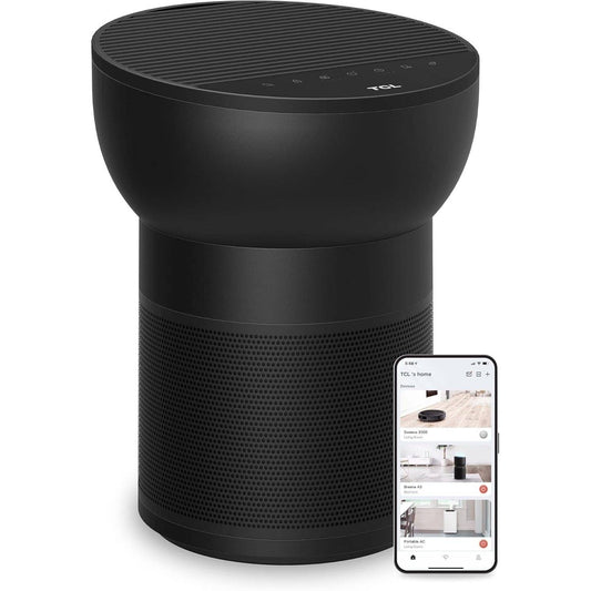 TCL Breeva A2 Wi-Fi Smart Air Purifier and Humidifier, Up to 882 Sq Ft, 4-Stage True HEPA (H13), Removes 99.97% of Dust/Bacteria/Odors & More, App & Voice Control, Auto Shield, Quiet, Black  A215B