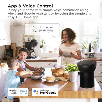 TCL Breeva A2 Wi-Fi Smart Air Purifier and Humidifier, Up to 882 Sq Ft, 4-Stage True HEPA (H13), Removes 99.97% of Dust/Bacteria/Odors & More, App & Voice Control, Auto Shield, Quiet, Black  A215B