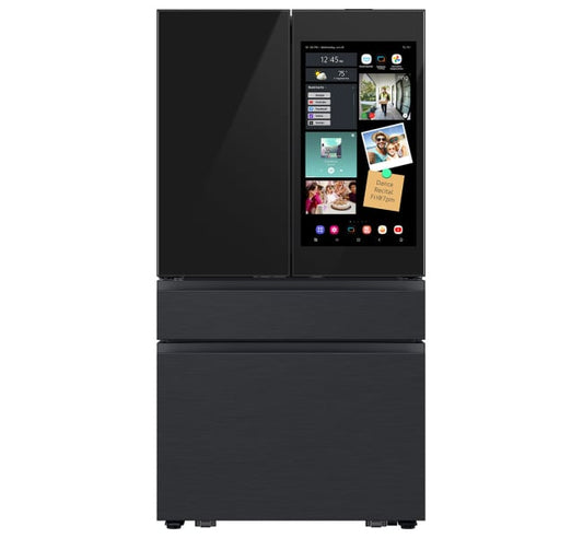 BLP01078 - Samsung Bespoke 36 in. 23 cu. ft. Counter Depth 4-Door French Door Refrigerator in Charcoal - RF90F23AECEAA