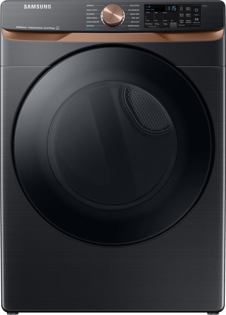 BLP01052 - Samsung 7.5 cu. ft. Vented Smart Gas Dryer in Brushed Black with Steam Sanitize+ and Sensor Dry - DVG50BG8300VA