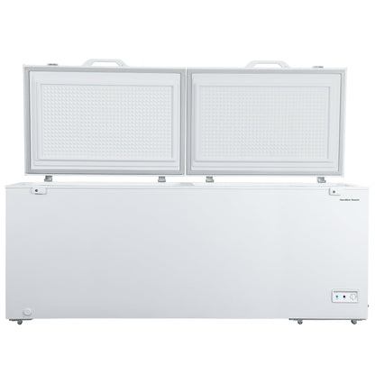 AC260145 Hamilton Beach 30 Cu Ft Chest Freezer, White – Large Capacity Commercial Deep Freezer, Double Door Freezer for Bulk Storage, Garage, Business Use - HBFRF3030
