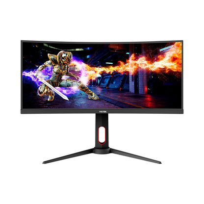 Viotek 30" LED Curved Gaming Monitor, 1080p, 200Hz 7ms, with FreeSync, Ports: HDMI, DisplayPort, Audio Out - Adjustable stand, VA Panel, Curvature1800R GNV30CBXA-CD