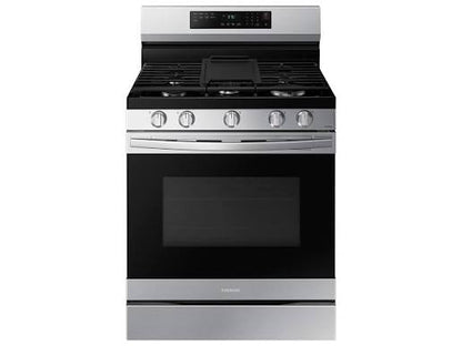 BLP00994 - Samsung 30 in. 5-Burner Freestanding Smart Gas Range in Stainless Steel with No Preheat AirFry and Wi-Fi Enabled - NX60A6511SSAA