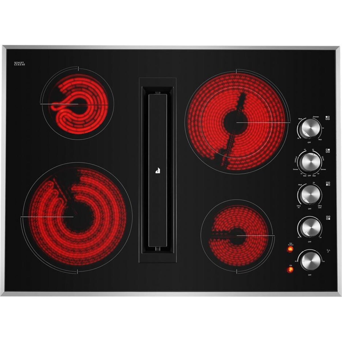 JennAir - 30 in. Wide 4 Element JX3 Euro-Style Built-In Electric Cooktop - Black Stainless Steel JED3430GS