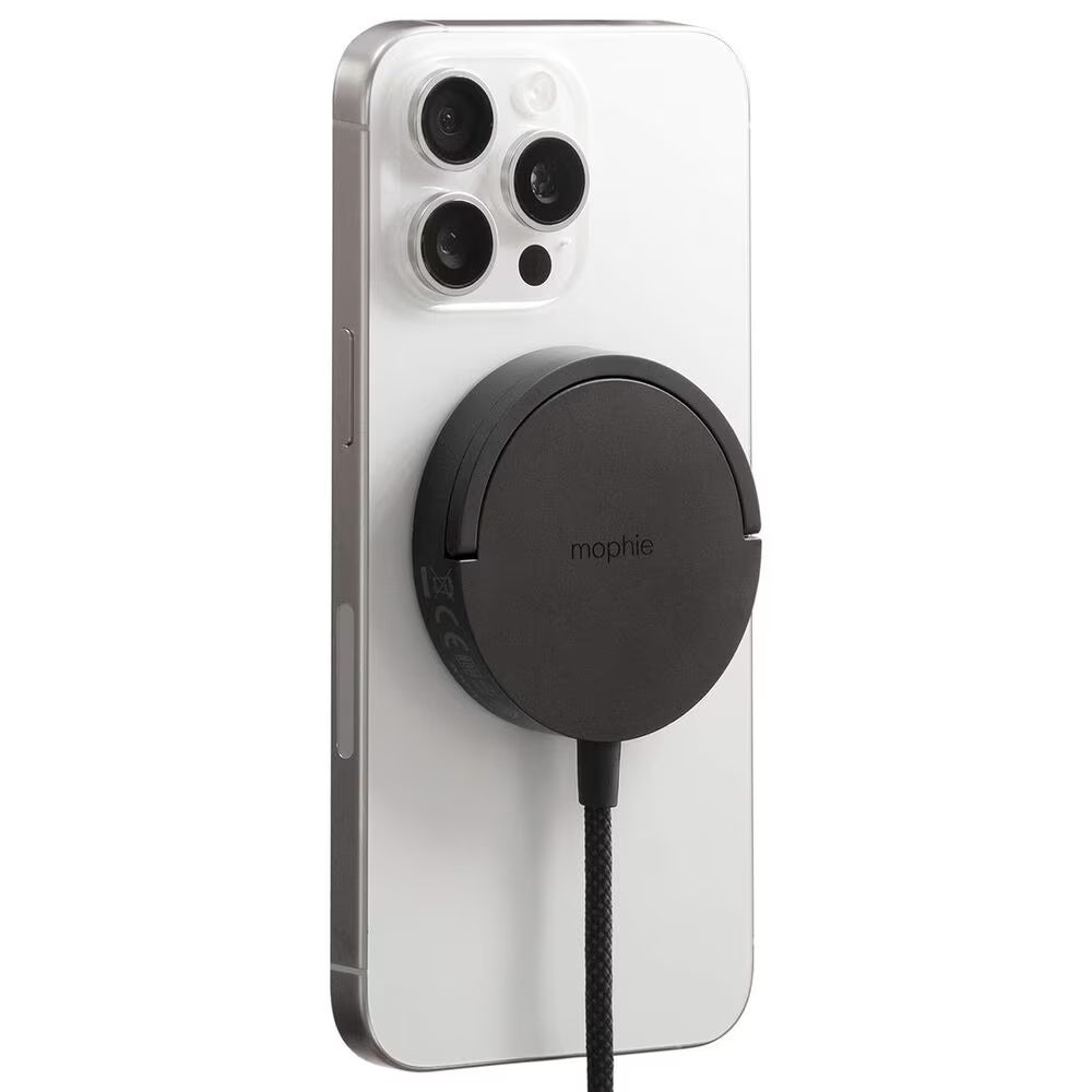 Mophie Qi2 Magnetic Wireless Charger with Kickstand, 15W Fast Charge, For iPhone and AirPods - QI2-PAD-KICK