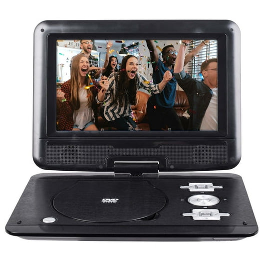 onn 10-Inch Black 480p Portable DVD Player with Screen Swivel and Built-in Speakers 100093889-R-BF