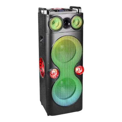 QFX PBX-1260 Dual 12" Party Speaker With Rechargeable Battery and LED Lights PBX-1260-R