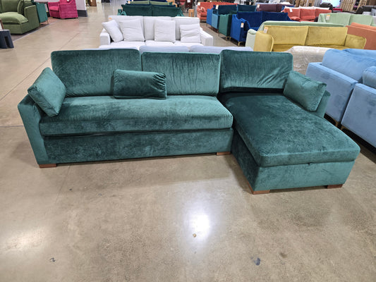 IDF240336 - Charly - Sectional Sleeper  Fabric  Green