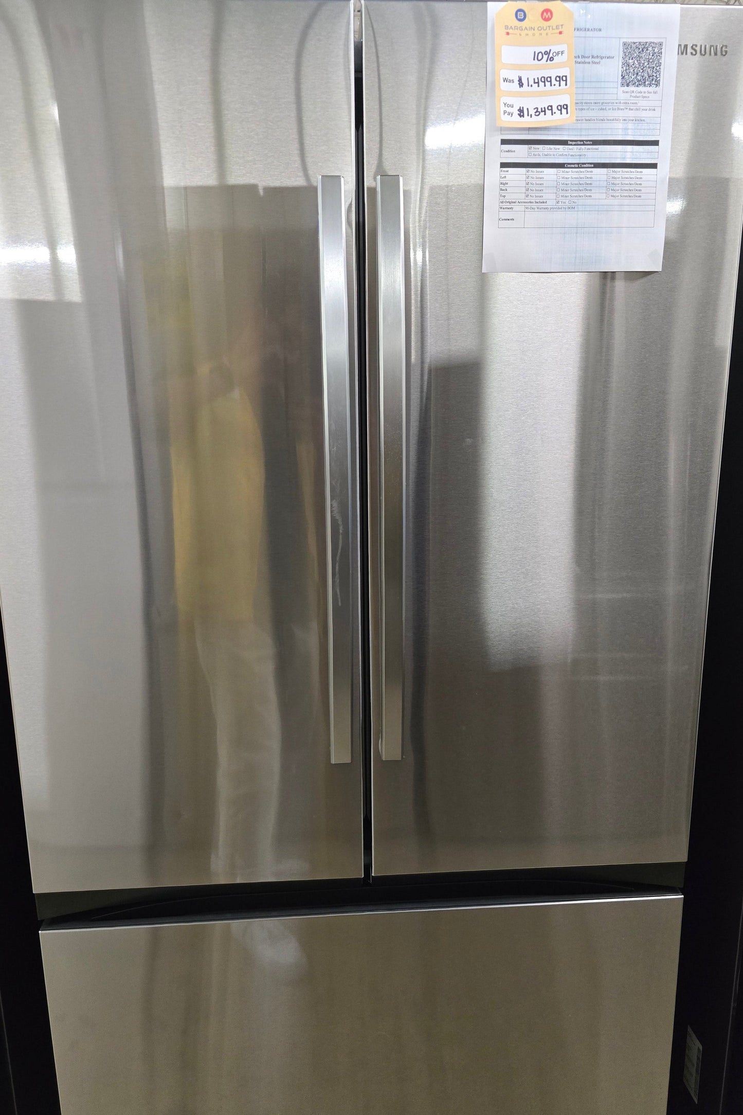 Samsung - 32 cu. ft. 3-Door French Door Smart Refrigerator with Dual Auto Ice Maker - Stainless Steel - RF32CG5100SRAA (0BXF4BCX501846D)