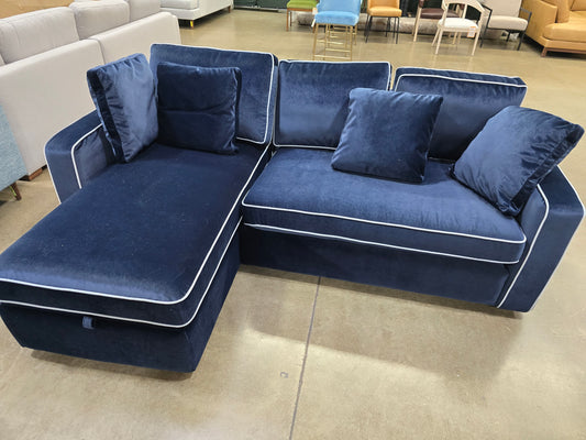IDF240338 - James - Sectional  Fabric  Dark Blue