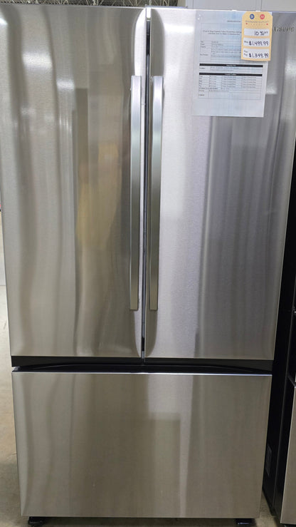 Samsung - 32 cu. ft. 3-Door French Door Smart Refrigerator with Dual Auto Ice Maker - Stainless Steel - RF32CG5100SRAA (0BXF4BBX900010T)