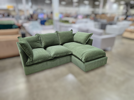 IDF240325 - Skylar - Sectional  Fabric  Green