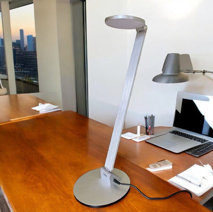 Tensor Slim Line O LED Foldable Desk Lamp, 900 Lm Silver Aluminum Finish 10C-012 20841-000